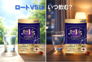 ロートv5粒アクトビジョンの飲むタイミングを解説！飲み合わせの注意点も紹介